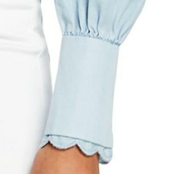 FRAME scallop trim denim top - Picture 6 of 6